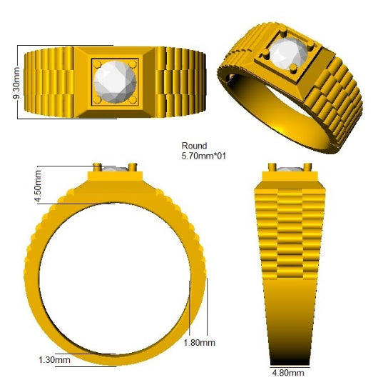 SR4462 — Ring - 9k Yellow Gold detail