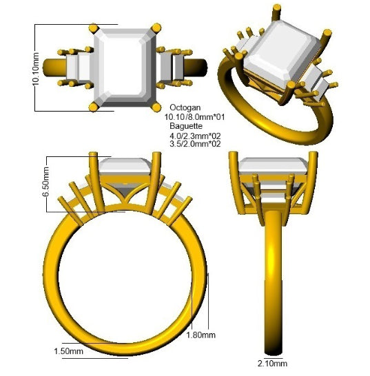 SR4470 — Ring - 9k Yellow Gold detail