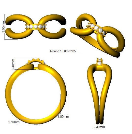 SR4493 — Ring - 9k Yellow Gold detail