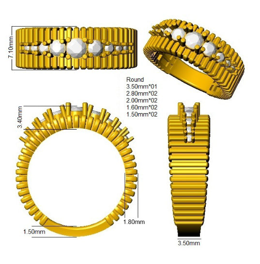 SR4496 — Ring - 9k Yellow Gold detail