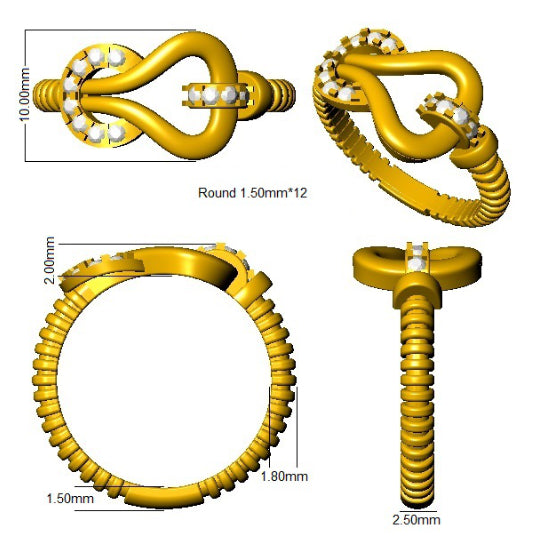 SR4497 — Ring - 9k Yellow Gold detail