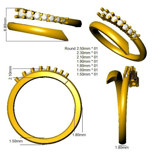SR4498 — Ring - 9k Yellow Gold detail