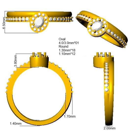 SR4503 — Ring - 9k Yellow Gold detail