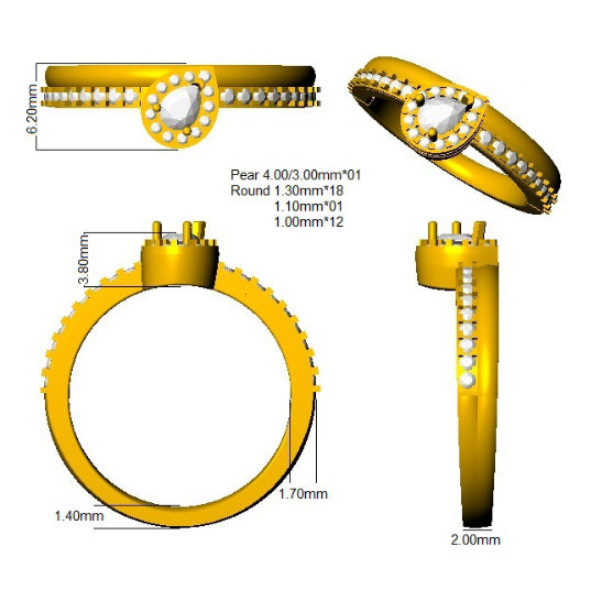 SR4504 — Ring - 9k Yellow Gold detail