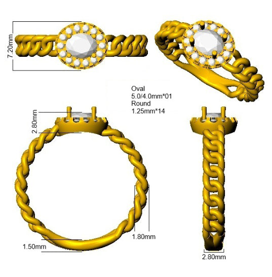 SR4505 — Ring - 9k Yellow Gold detail