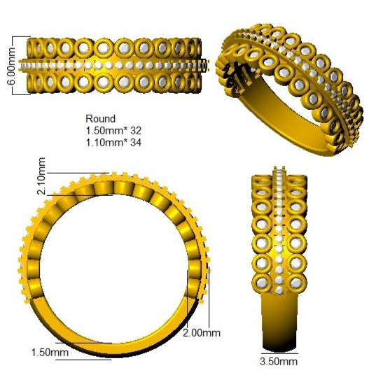 SR4506 — Ring - 9k Yellow Gold detail