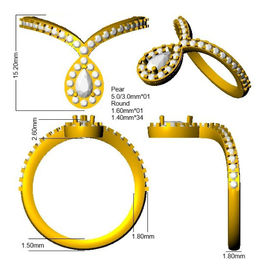 SR4507 — Ring - 9k Yellow Gold detail