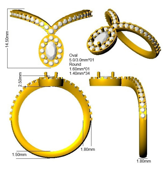 SR4508 — Ring - 9k Yellow Gold detail