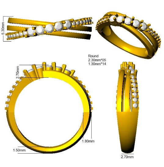 SR4512 — Ring - 9k Yellow Gold detail