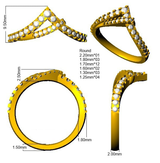 SR4513 — Ring - 9k Yellow Gold detail