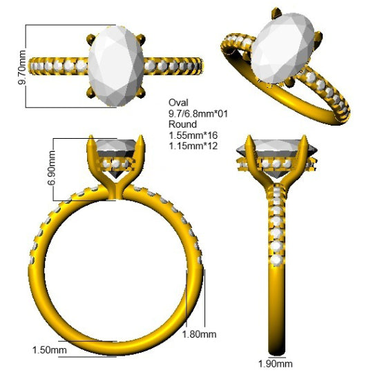 SR4515 — Ring - 9k Yellow Gold detail