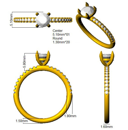 SR4519 — Ring - 9k Yellow Gold detail