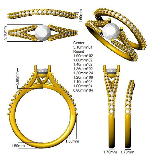 SR4520 — Ring - 9k Yellow Gold detail