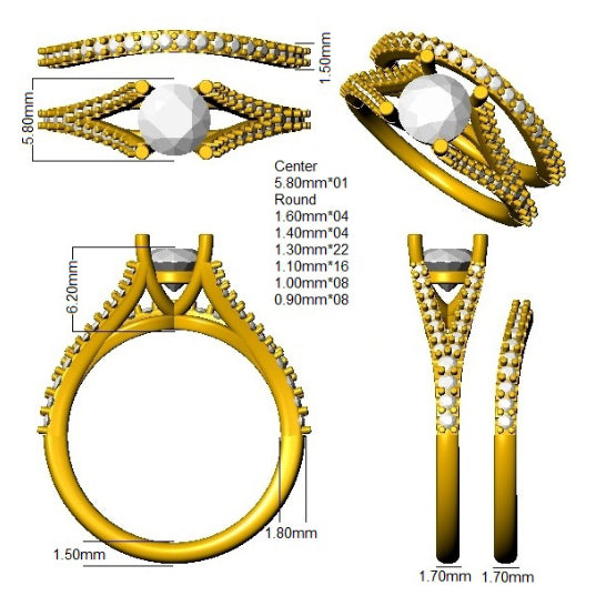 SR4521 — Ring - 9k Yellow Gold detail
