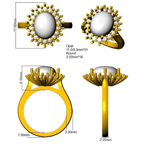 SR4546 — Ring - 9k Yellow Gold detail