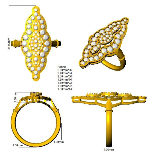 SR4550 — Ring - 9k Yellow Gold detail