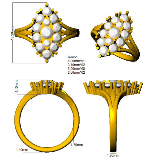 SR4551 — Ring - 9k Yellow Gold detail