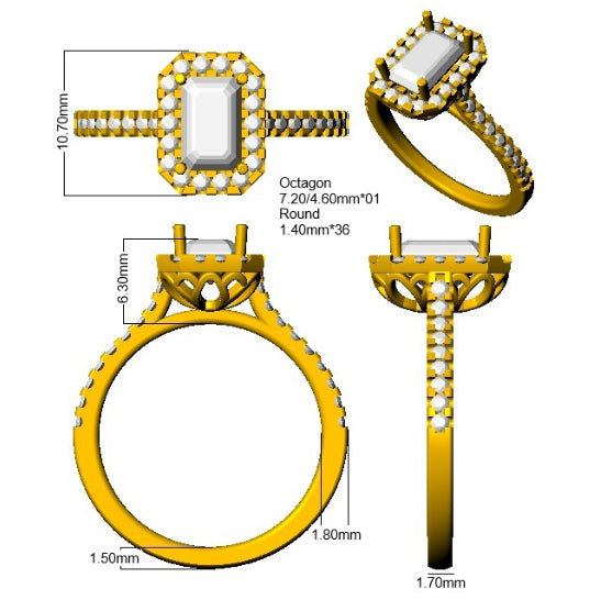 SR4552 — Ring - 9k Yellow Gold detail