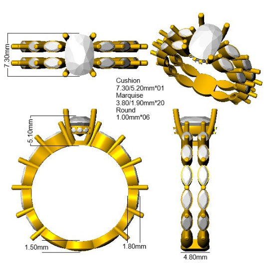 SR4557 — Ring - 9k Yellow Gold detail
