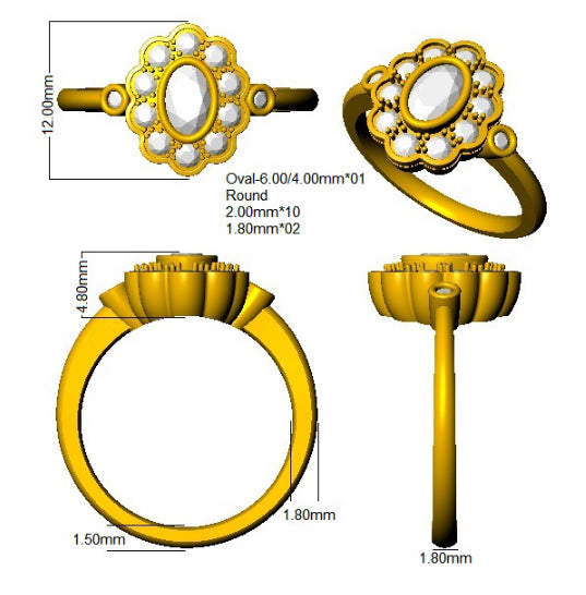SR4590 — Ring - 9k Yellow Gold detail