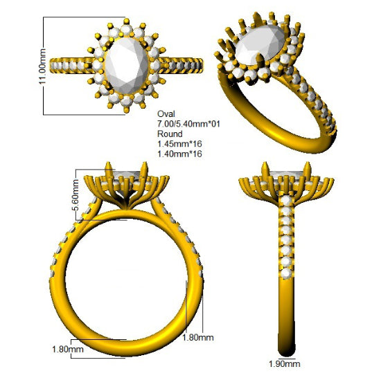 SR4595 — Ring - 9k Yellow Gold detail