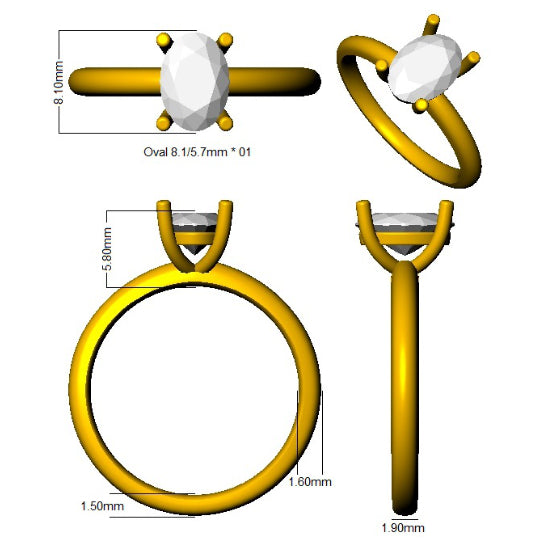 SR4597 — Ring - 18k Yellow Gold detail
