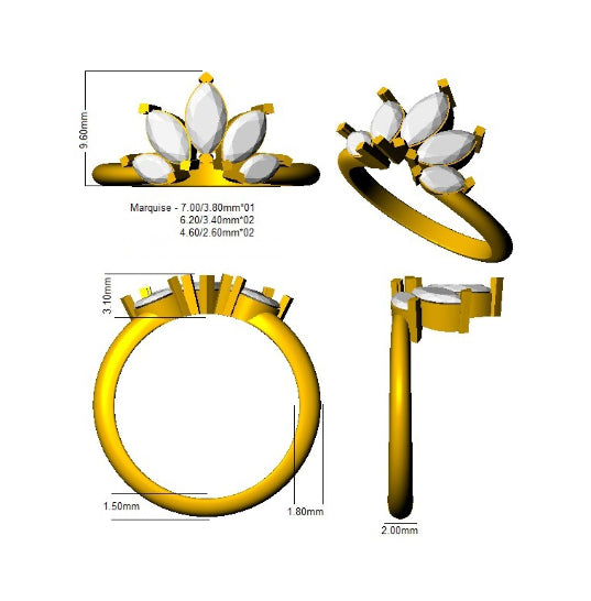 SR460 — Ring - 9k Yellow Gold detail
