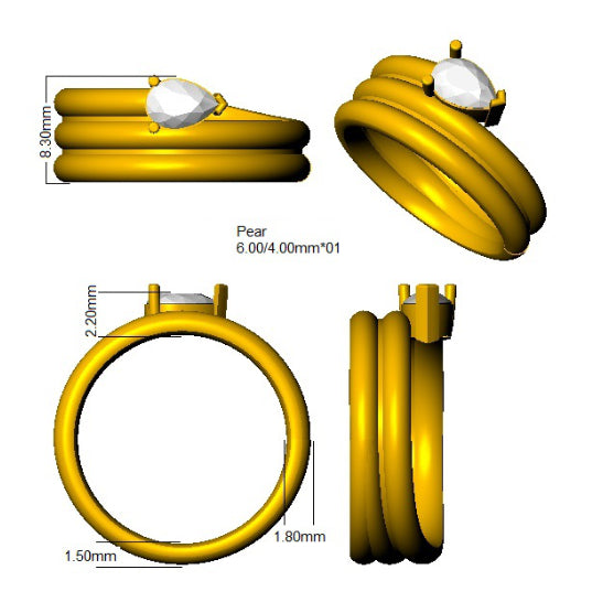 SR4606 — Ring - 9k Yellow Gold detail