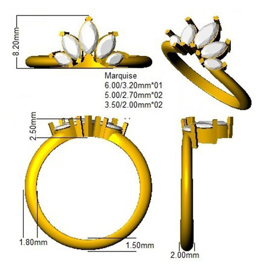 SR462 — Ring - 9 KT Yellow Gold detail
