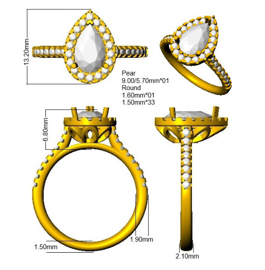 SR4625 — Ring - 9k Yellow Gold detail