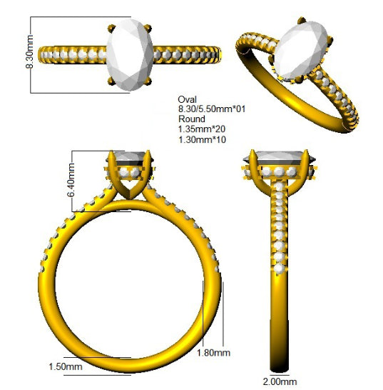 SR4629 — Ring - 9k Yellow Gold detail