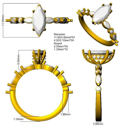 SR4630 — Ring - 9k Yellow Gold detail