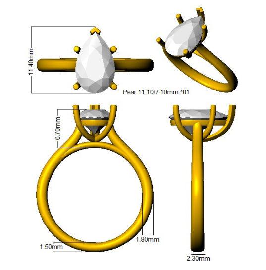 SR4640 — Ring - 9k Yellow Gold detail