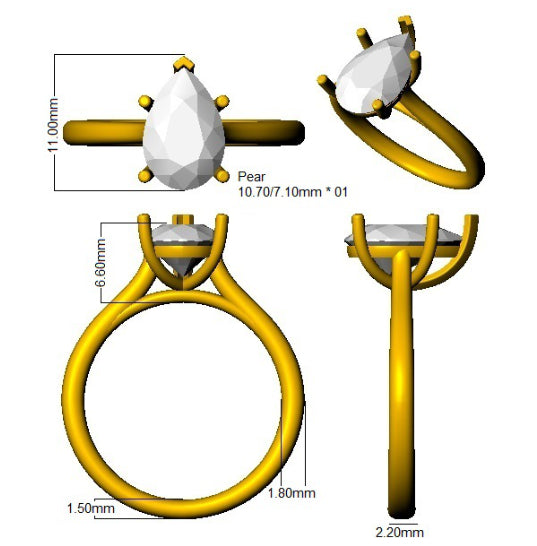 SR4641 — Ring - 9k Yellow Gold detail