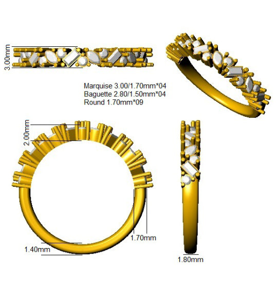 SR4643 — Ring - 9k Yellow Gold detail