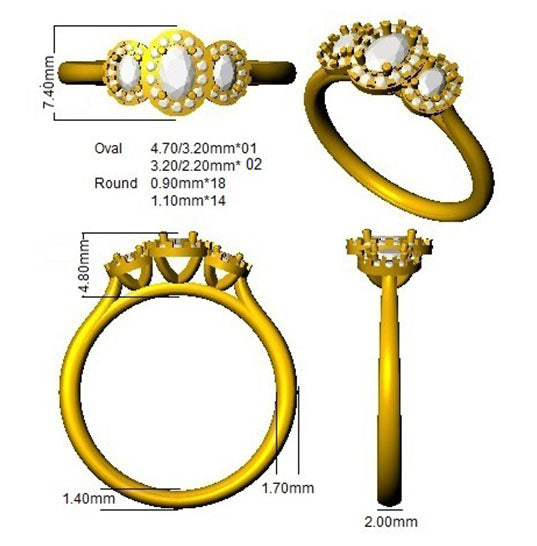 SR465 — Ring - 9k Two Tone detail