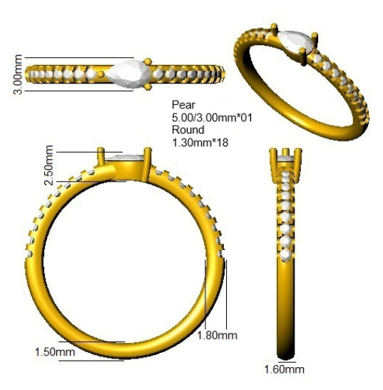 SR4653 — Ring - 9k Yellow Gold detail