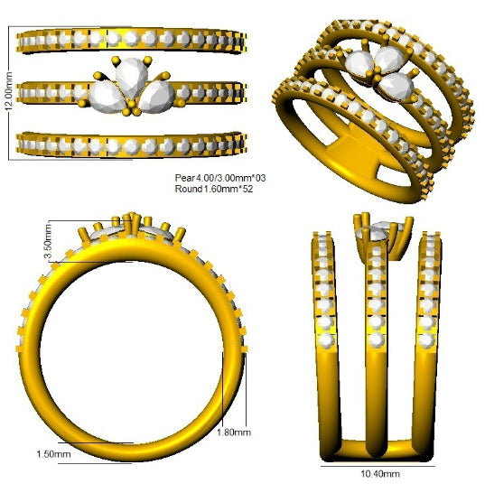 SR4654 — Ring - 9k Yellow Gold detail