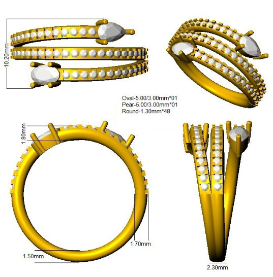 SR4656 — Ring - 9k Yellow Gold detail