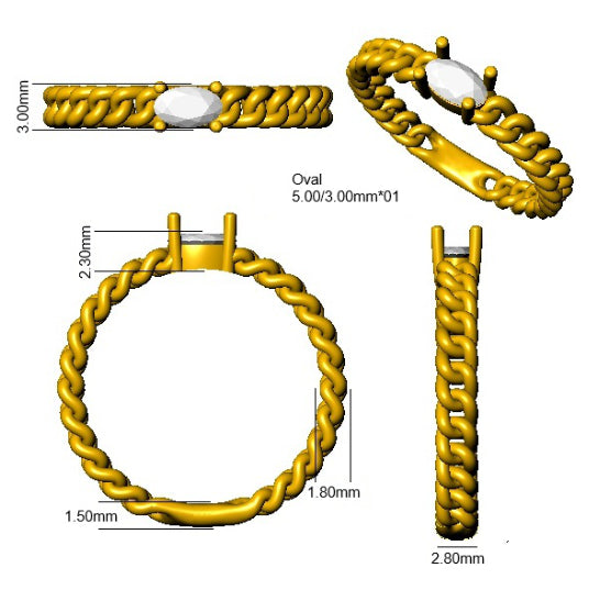 SR4658 — Ring - 9k Yellow Gold detail