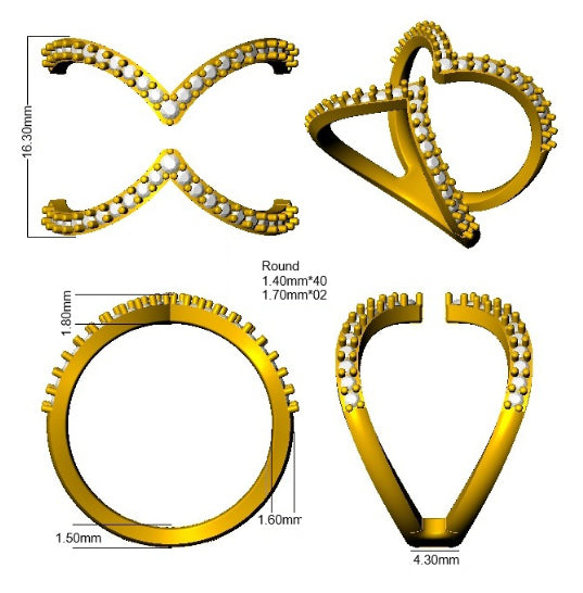 SR4661 — Ring - 9k Yellow Gold detail