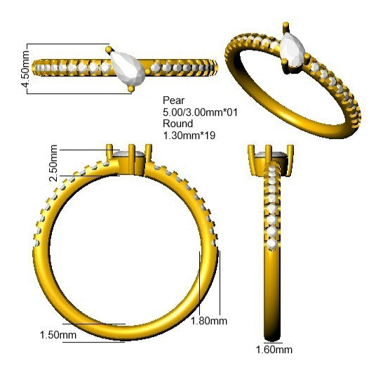 SR4673 — Ring - 9k Yellow Gold detail