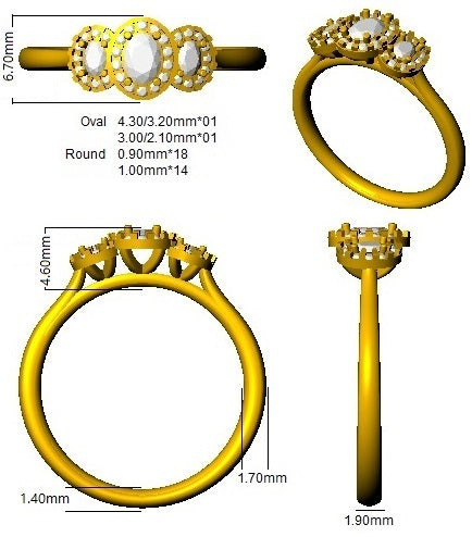 SR468 — Ring - 9k Yellow Gold detail
