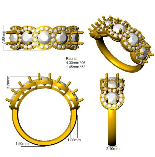 SR4689 — Ring - 9k Yellow Gold detail