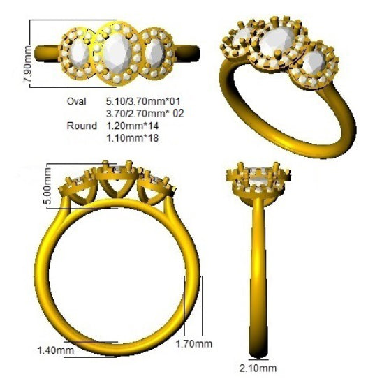 SR470 — Ring - 9k Yellow Gold detail