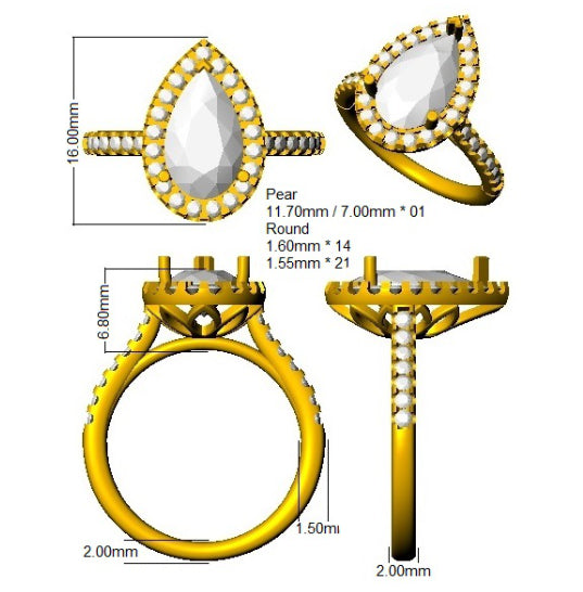 SR4701 — Ring - 9k Yellow Gold detail