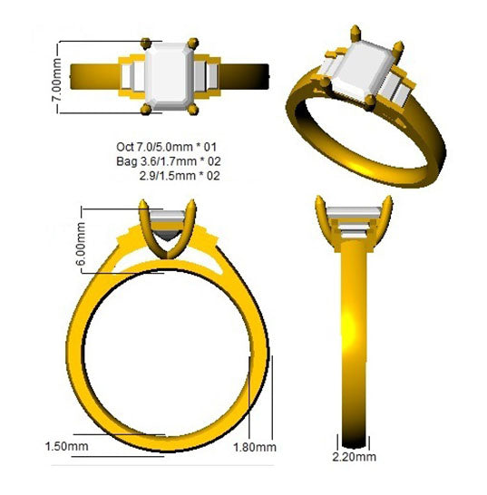 SR471 — Ring - 9k Yellow Gold detail