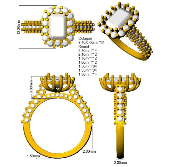 SR4716 — Ring - 9k Yellow Gold detail