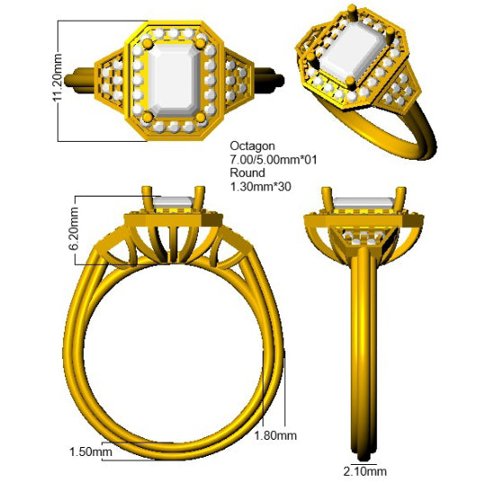 SR4718 — Ring - 9k Yellow Gold detail