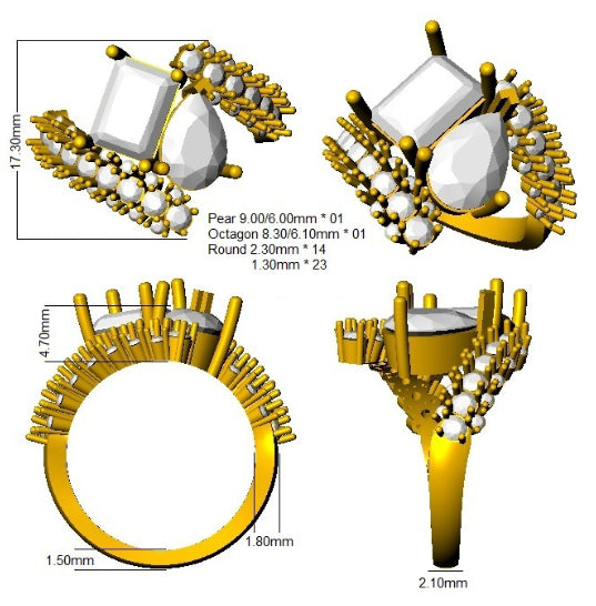 SR4719 — Ring - 9k Yellow Gold detail